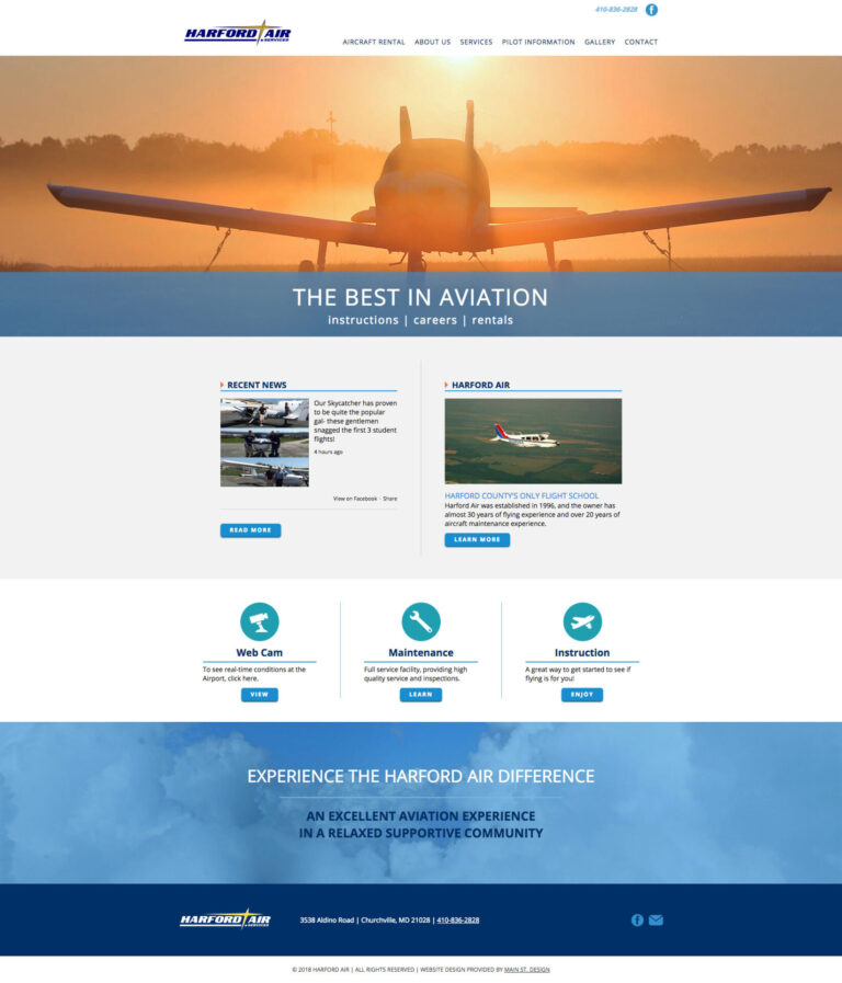Harford Air Website Redesign